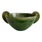 Bol  oreilles ancien en cramique vernisse verte type tamegroute