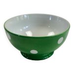Bol vert pois blancs porcelaine longchamp