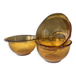 Bols vintage en verre ambr