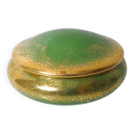 Bonbonnière écrin en porcelaine de limoges vert et or signé catherine lainé Bonbonnière écrin en porcelaine de limoges vert et or signé catherine lainé