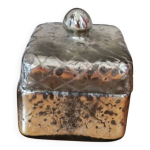 Bonbonnire en verre miroir argent