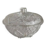 Bonbonnire vintage en verre cisel