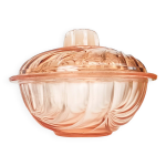 Bonbonnire vintage en verre rose art dco 1950