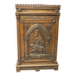 Bonnetire de style henri ii en chne  dcor de jeanne d'arc fin xix