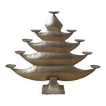 Bougeoir aluminium fabrication artisanale sapin mtal argent art africain pice unique chandelier