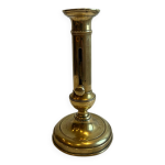 Bougeoir ancien en cuivre  bouton pressoir