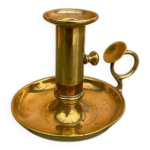 Bougeoir ancien rat de cave en laiton avec poussoir rglable h10cm