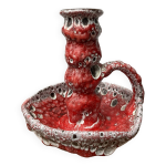 Bougeoir années 60 en fat lava rouge Bougeoir années 60 en fat lava rouge