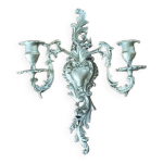 Bougeoir applique fonte métal doré patiné Bougeoir applique fonte métal doré patiné