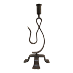 Bougeoir brutaliste fer forg battu patin h. 37 cm