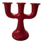 Bougeoir en céramique rouge, italie années 1970 Bougeoir en céramique rouge, italie années 1970