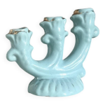 Bougeoir en c�ramique turquoise