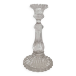 Bougeoir chandelier ancien en verre moulé forme balustre Bougeoir chandelier ancien en verre moulé forme balustre