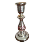Bougeoir chandelier en verre mercuris aglomis ancien