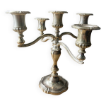Bougeoir chandelier en zinc plaqu en argent
