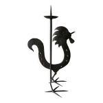 Bougeoir coq en fer forg, brutaliste