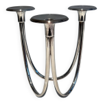 Bougeoir design en mtal argent