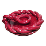 Bougeoir faence rouge torsade