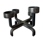 Bougeoir fer forg ferronnerie d'art chandelier brutaliste artisanal indus