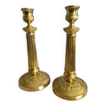 Bougeoirs flambeaux poque restauration bronze