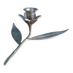 Bougeoir fleur en laiton m�tal dor�