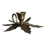 Bougeoir en laiton en forme de feuille