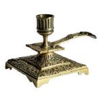 Bougeoir  main bronze massif  motifs
