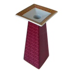 Bougeoir meandre versace pour rosenthal en porcelaine maille et dore