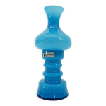 Bougeoir photophore en verre opalin bleu turquoise, magnor glassverk 1960 Bougeoir photophore en verre opalin bleu turquoise, magnor glassverk 1960