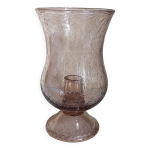Bougeoir photophore en verre souffl de biot vintage