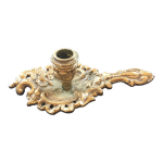 Bougeoir rocaille bronze dor