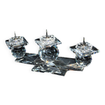 Bougeoir swarovski chandelier trois bougies en cristal taill sign 18. 5 x 9 x 4cm