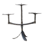 Bougeoir  trois branches en fer forg, annes 50