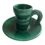 Bougeoir vallauris en c�ramique vert