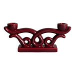 Bougeoir vintage en cramique rouge