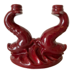 Bougeoir zoomorphe cramique rouge