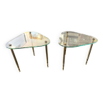 Bout canapé design 1960 verre métal Bout canapé design 1960 verre métal