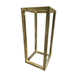 Bout de canape / etagere chromee carree vintage 1980 pierre vandel 2 eta