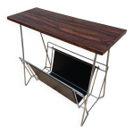 Bout de canap, porte revue vintage mid - century 50 / 60 placage palissandre
