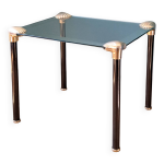Bout de canap�, table d'appoint en verre et m�tal par jumbo italy, 1970