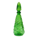 Bouteille / carafe genie en verre  bulles vert empoli vintage