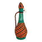 Bouteille haute en verre et fils scoubidous tresss