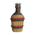 Bouteille osier color bouchon porcelaine