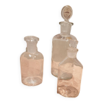 Bouteilles en verre d apothicaire x 3