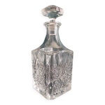 Bouteille de whisky vintage en verre taill franais, cristal d'arques