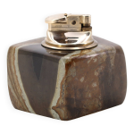 Briquet de table en jaspe marron, années 70 Briquet de table en jaspe marron, années 70
