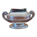 Briquet de table silver match en m�tal argent� � pied godronn�s - louis xvi