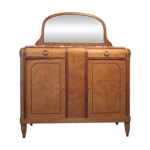 Buffet 1925 deux portes deux tiroirs et miroir biseaut, dessus marbre