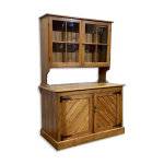Buffet 2 corps anglais en sapin et noyer des annes 1930