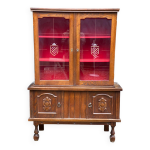 Buffet 2 corps vitr, vitrine espagnole, basque en bois